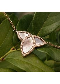 Holzkern Necklaces Women Rose Gold and Dark Gray Nacre