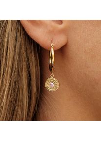 Holzkern Oorbellen Dames Goud en Roze Parelmoer