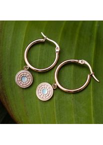 Holzkern Earrings Women Rose Gold and Nacre