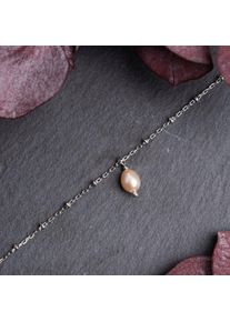 Holzkern Armbänder Damen Silber und Rosa Perle