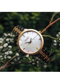 Holzkern; Wood Watch Carlin (Nacre/Gold), Women, Natural wood