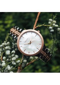 Holzkern; Wood Watch Suyai (Nacre/Rose Gold), Women, Natural wood