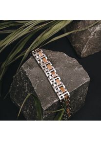 Bracelet Holzkern pour homme et femme Metronome (Koa/Argent) en bois naturel, taille ajustable
