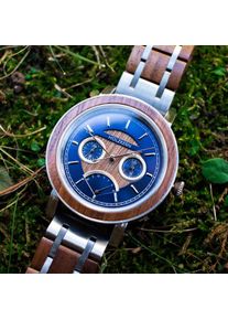 Holzkern; Montre en bois Caledonia (Noyer/Noyer), Homme, Bois naturels