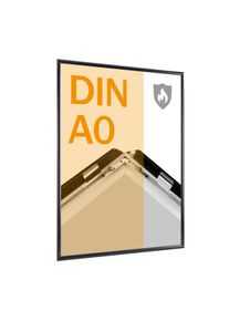 9 Fire protection snap frame A0 PET cover sheet, 4 dowels and screws | black, aluminium