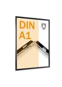 1 Fire protection snap frame A1 PET cover sheet, 4 dowels and screws | black, aluminium