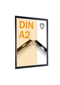 1 Fire protection snap frame A2 PET cover sheet, 4 dowels and screws | black, aluminium