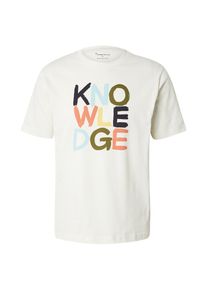 KnowledgeCotton Apparel Koszulka dla mężczyzn jasny beż / granatowy / oliwkowy / koralowy Rozmiar M