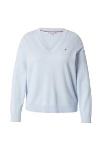 Tommy Hilfiger Curve Dames Trui lichtblauw / rood / zwart / wit XXXL