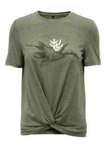 Only Dames Shirt 'ONLCarriee' groen / groen gemêleerd / wit XS
