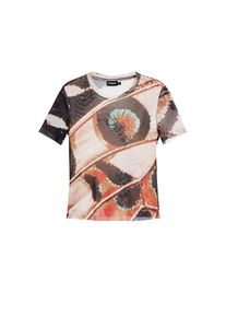 Desigual Dames Shirt lichtrood / zwart / wit L