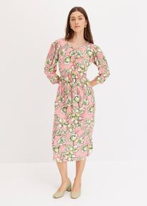 Abito midi in morbida viscosa, rosa, Taglia 60, bonprix