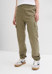 Pantaloni cargo con tasche applicate, Verde, Taglia 134, bonprix
