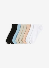 Calzini per sneakers con interno in spugna alla suola e cotone biologico (pacco da 8 paia) - Bianco - Taglia 35-38 - bonprix