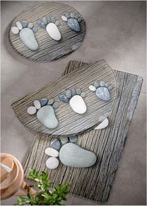 Tappeto da bagno con memory foam - Grigio - Taglia 1 (Tappetino per WC a terra 45x50 cm) - bonprix