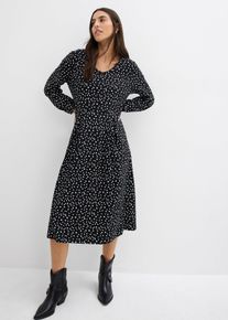 Abito midi in jersey di cotone, Nero, Taglia 46/48 (M), bonprix