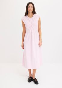 Abito svasato in jersey con dettaglio twist, rosa, Taglia 54/56 (XL), bonprix