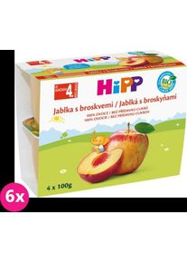 6x HiPP BIO Jablka s broskvemi (4 x 100 g) - ovocný příkrm