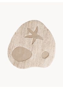 Ferm Living Kids Tapete para crianças em lã artesanal Kove Branco Lã L 130 x C 130 cm (tamanho S)