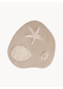 Ferm Living Kids Tapete para crianças em lã artesanal Kove Bege Lã L 130 x C 130 cm (tamanho S)