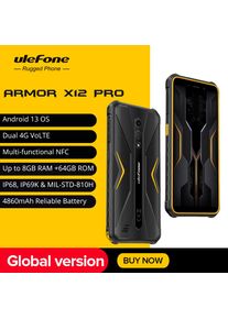 Ulefone Armor X12 Pro Rugged Waterproof Smartphone, Android 13, 10GB+64GB, 4860mAh, 13MP, 5.45", NFC, 4G Mobile Phone, Global