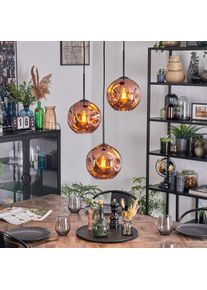 hofstein Ripoll Hanglamp, Kogellampje, Cluster hanglamp Koperkleurig, 3-lichts