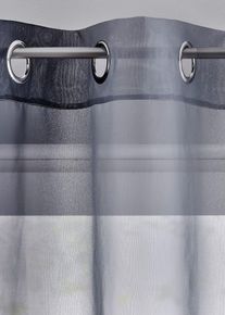 bonprix Perdea în degradeu cu poliester reciclat, la pachet dublu, negru, Î/Lă: 145/144 cm