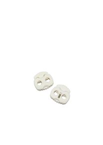 100 2 hole cord locks, white, plastic