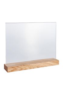 1 Acrylic sign holder with wood base Oak | A4 | landscape, acrylic (PMMA)