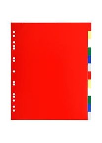 Exacompta - Cod. 93H - Divisori per raccoglitori ad anelli con 12 tasti neutri - Polipropilene morbido 120 micron multicolore - A4 maxi - 50 pezzi