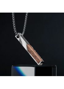 Holzkern Halsketten Herren Damast und Walnuss