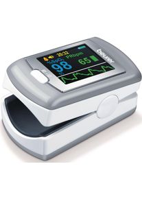 Beurer Pulsoximeter »PO 80 zur Messung der Sauerstoffsättigung und Herzfrequenz« Mit Akku, aufladbar über USB oder Steckernetzteil in grau