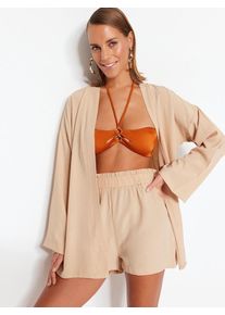 Trendyol Nohavicov&yacute; kost&yacute;m Ženy b&eacute;žov&aacute; 36