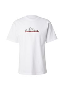Cleptomanicx T-Shirt 'Racer' Herren hellgrau / rot / schwarz / weiß Größe S