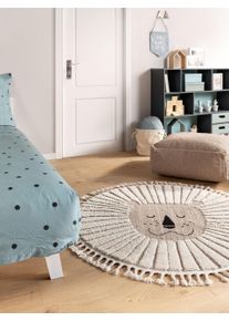 Lytte Lasten matto Momo Beige ø 120 cm pyöreä Eläinaiheet