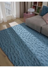 benuta Pop Faux Fur Rug Immy Blue 60x120 cm - Stylish Faux Fur Rugs