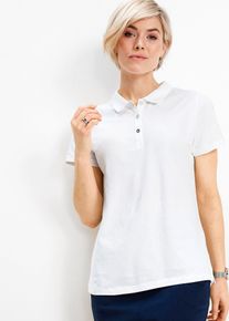 Poloshirt - wit - maat 40/42 (M) - met katoen - bonprix