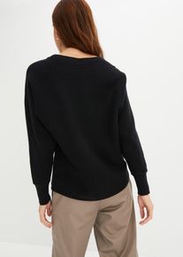 Oversized trui - zwart - maat 56/58 (3XL) - met katoen - bonprix