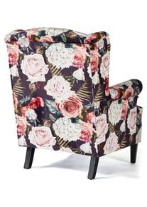 Oorfauteuil met bloemenprint - roze - maat Onesize - bonprix