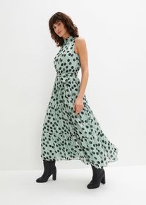 Chiffon jurk met glitter - groen - maat 50 - bonprix