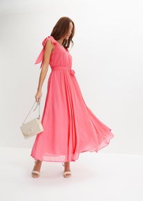 Chiffon jurk met strikdetails - pink - maat 54 - bonprix