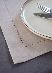 Linnen placemats (set van 2) - beige - maat 30x45 cm - linnen - bonprix