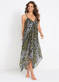 Maxi strandjurk van chiffon - groen - maat 38 - bonprix