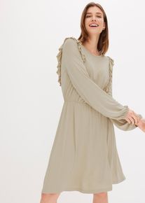 Jersey jurk met volants - paars - maat 40/42 (M) - bonprix