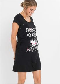 Voedings nachthemd met katoen - zwart - maat 56/58 (3XL) - met katoen - bonprix