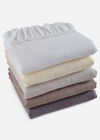 Jersey hoeslaken 40 cm - wit - maat 150x200 cm - 100% katoen - bonprix