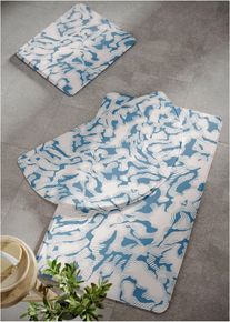 Badematte mit Memory Schaum - blau - Größe 7 (Duschvorlage halbrund 50/80 cm) - bonprix