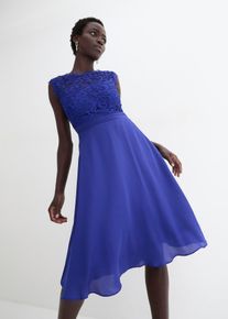 Minikleid mit Spitze, blau, Größe 42, bonprix
