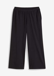 Culotte Pyjamahose mit Eingriffstaschen aus Bio-Baumwolle - schwarz - Größe 36/38 (S) - 100% Baumwolle- bonprix