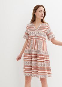 Shirtkleid aus fließendem Viskose-Mix, weiß, Größe 36/38 (S), Viskose, bonprix